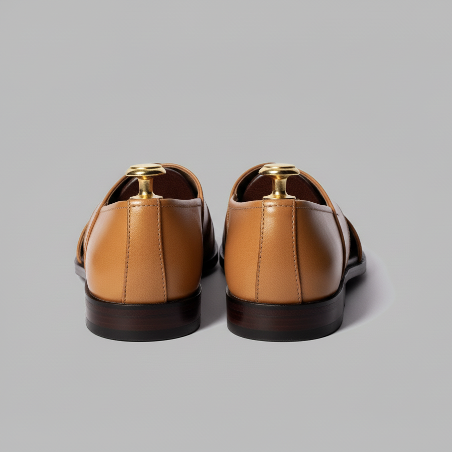 Tan Leather Tana Peshawari Loafers | Wedding Shoes for Groom | Shoes for Haldi Mehendi Sangeet