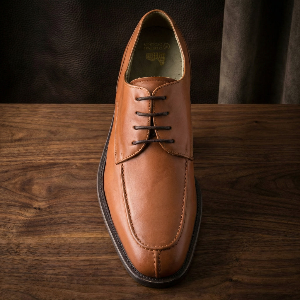 Height Increasing Tan Leather Wynyard Derby Shoes
