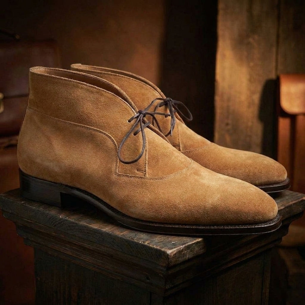 Luxury Edition - Artisian Made Brown Italian Suede Corowa Chelsea Boots