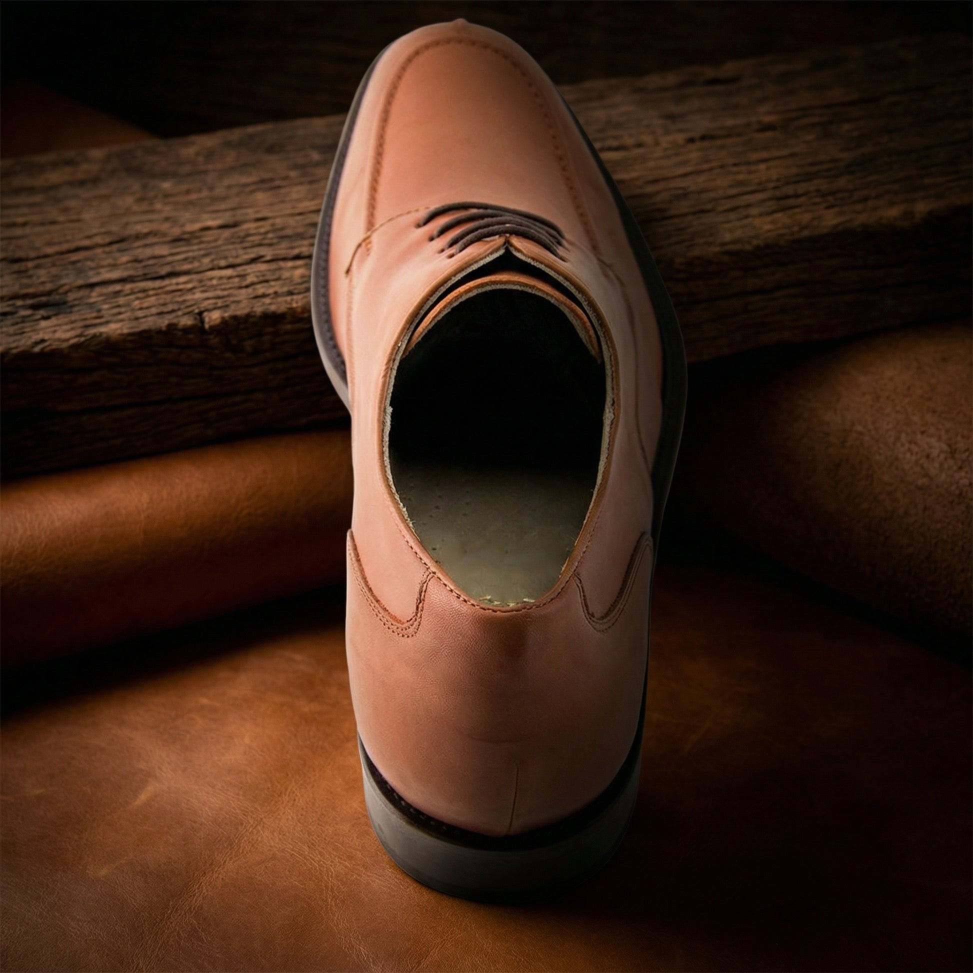 Height Increasing Tan Leather Wynyard Derby Shoes