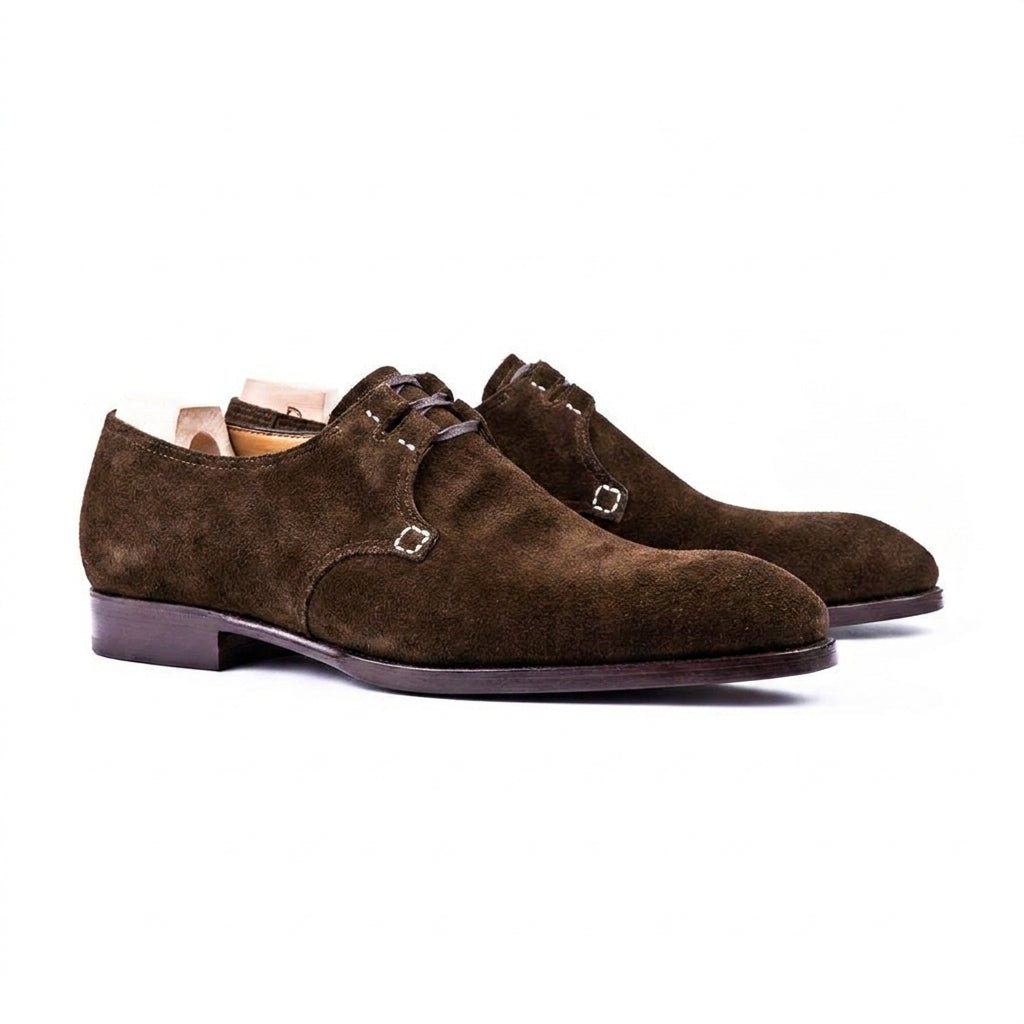 Goodyear Welted Sardoal Brown Suede Derby Loafer With Violin Leather Sole