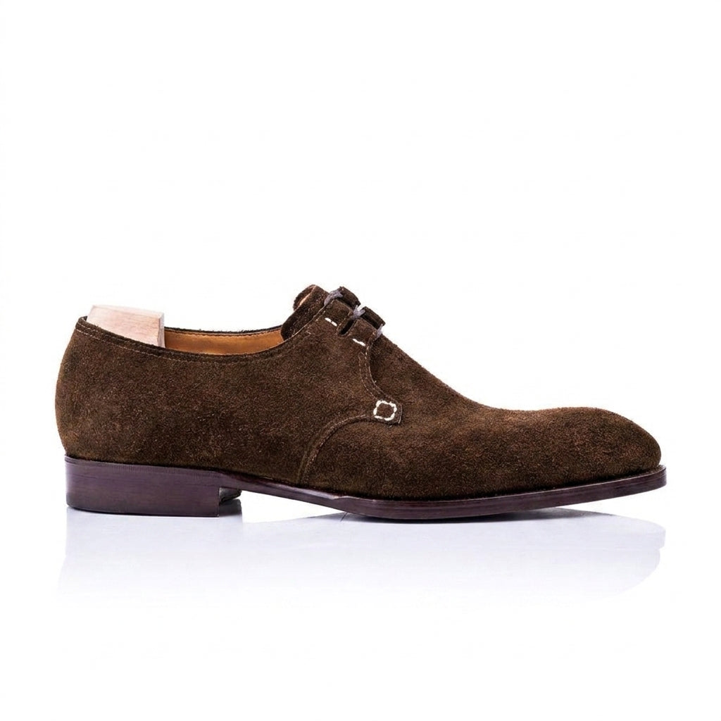Goodyear Welted Sardoal Brown Suede Derby Loafer With Violin Leather Sole