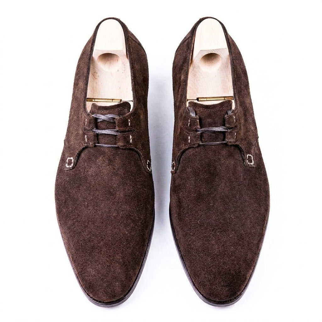 Goodyear Welted Sardoal Brown Suede Derby Loafer With Violin Leather Sole