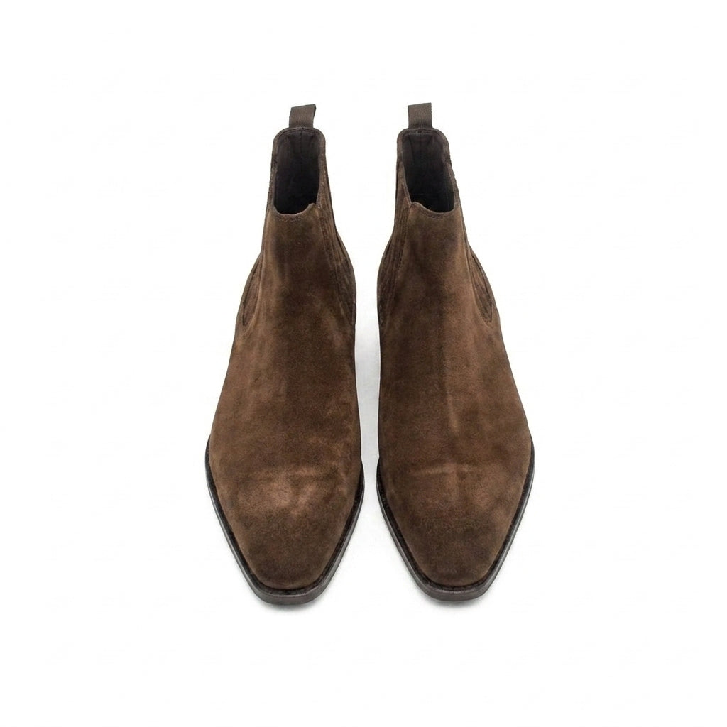 Goodyear Welted Cadaval Brown Suede Chelsea Boot with Violin Leather Sole