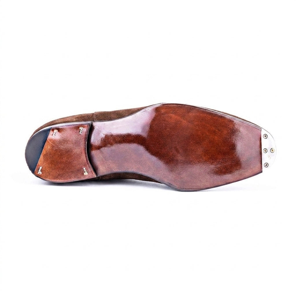 Goodyear Welted Cadaval Brown Suede Chelsea Boot with Violin Leather Sole