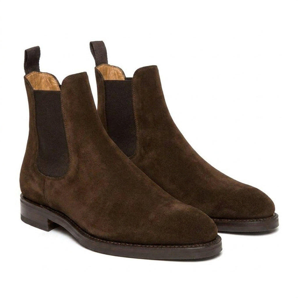 Height Increasing Brown Suede Fenland Slip On Chelsea Boots