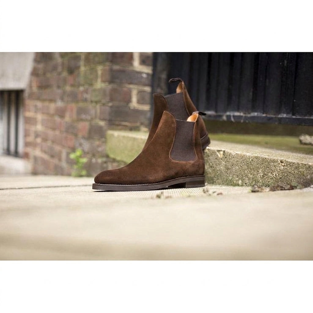 Height Increasing Brown Suede Fenland Slip On Chelsea Boots