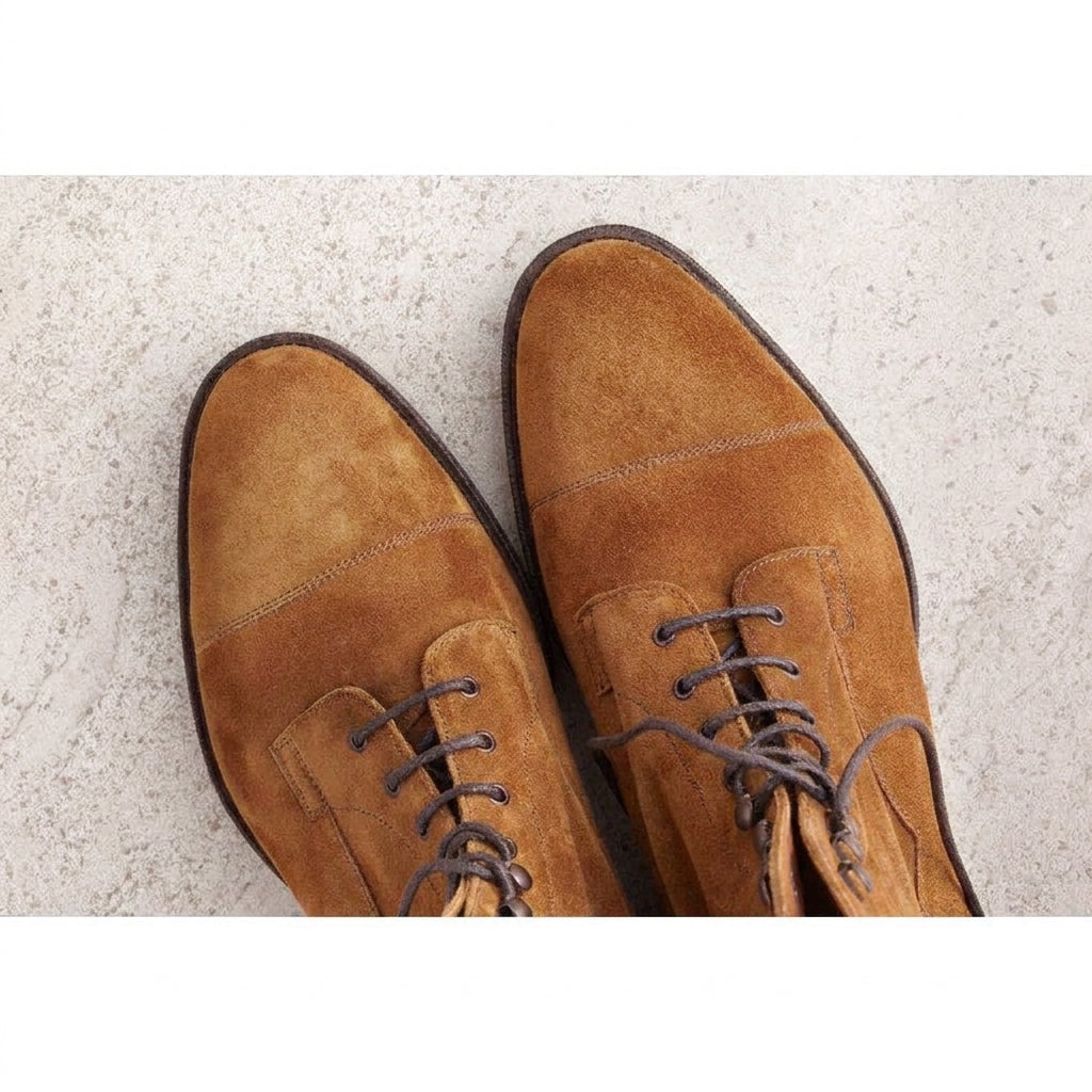 Height Increasing Tan Leather Purley Lace Up Boots