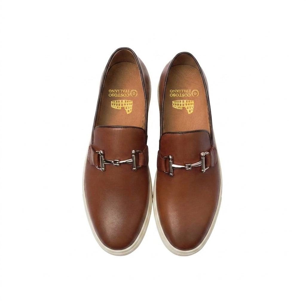 Tan Leather Alvin Horse Bit Sneakers
