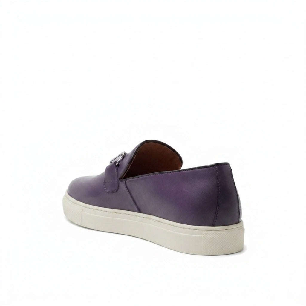 Purple Leather Alvin Horse Bit Slip On Sneakers