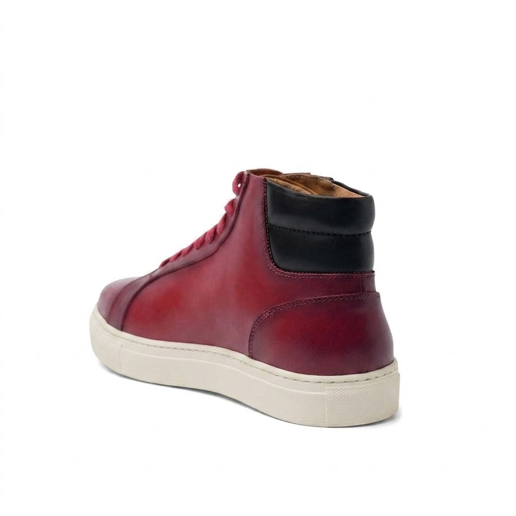 Cherry Red Leather Angus Sneaker Boots