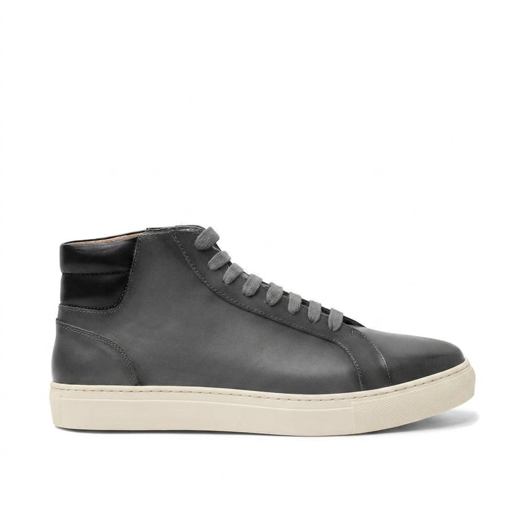 Black Dark Silver Leather Angus Sneaker Boots