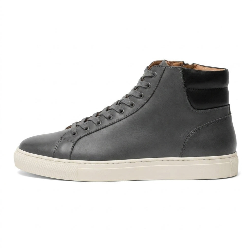 Black Dark Silver Leather Angus Sneaker Boots