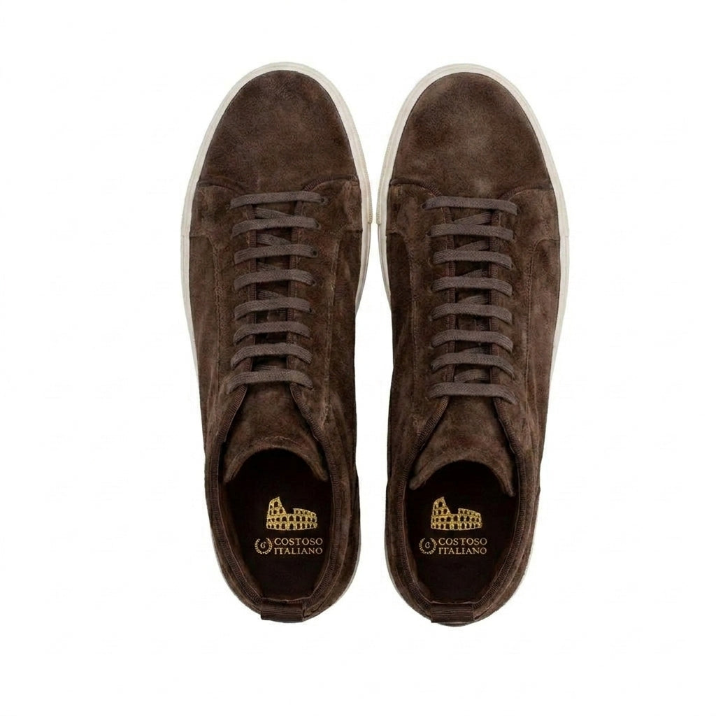 Biege Suede Leather Angus Sneaker Boots