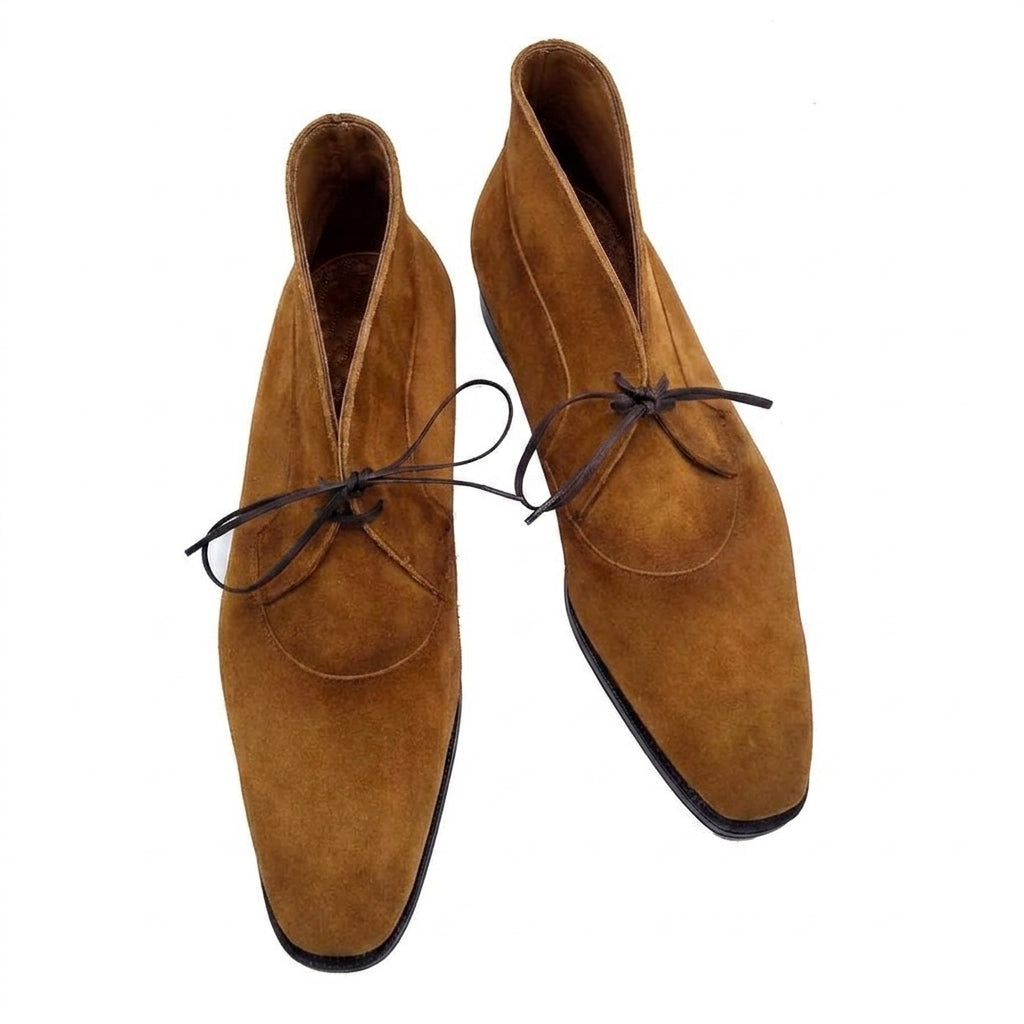 Flat Feet Shoes - Brown Suede Corowa Chelsea Boots with Arch Support