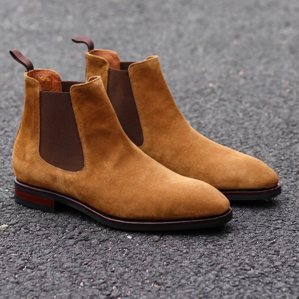 Tan Suede Cuenca Chelsea Boots