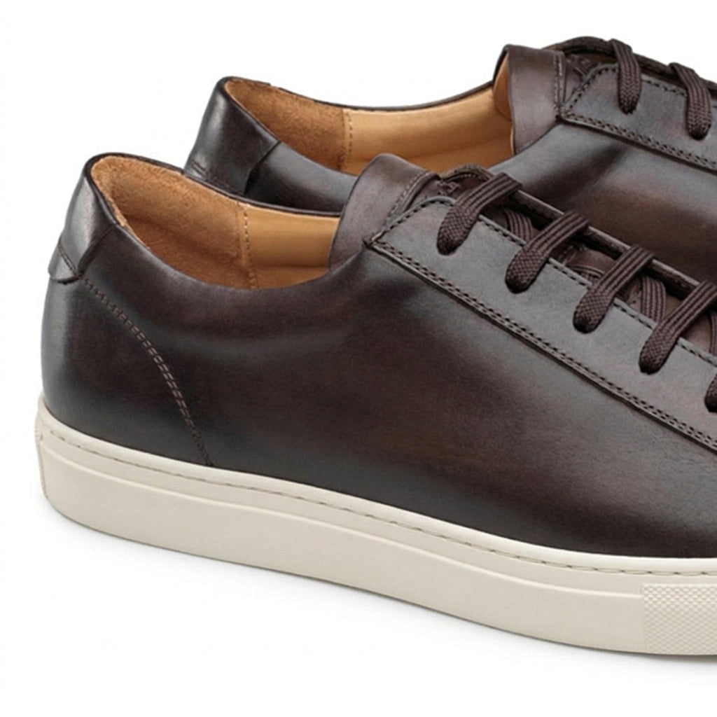 Brown Leather Cornella Lace Up Sneakers