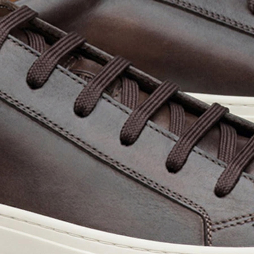 Brown Leather Cornella Lace Up Sneakers