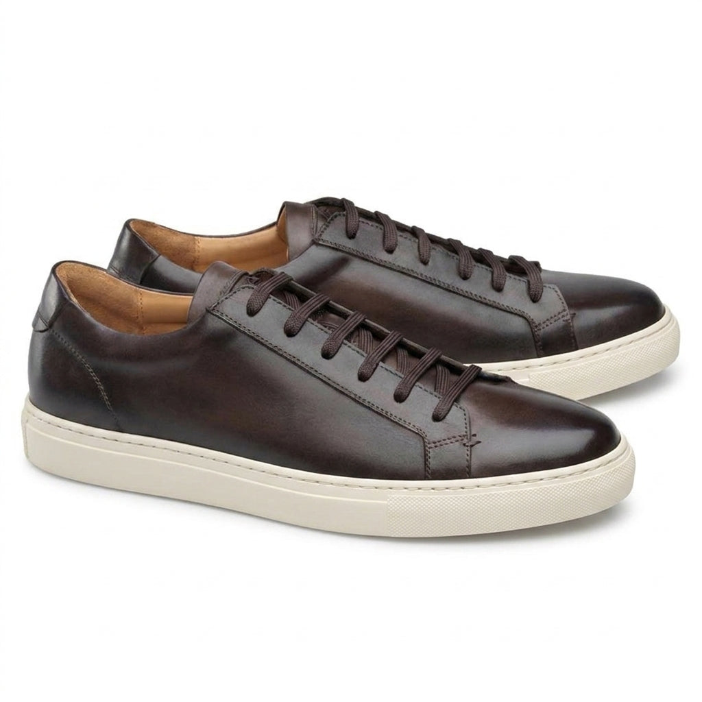 Brown Leather Cornella Lace Up Sneakers