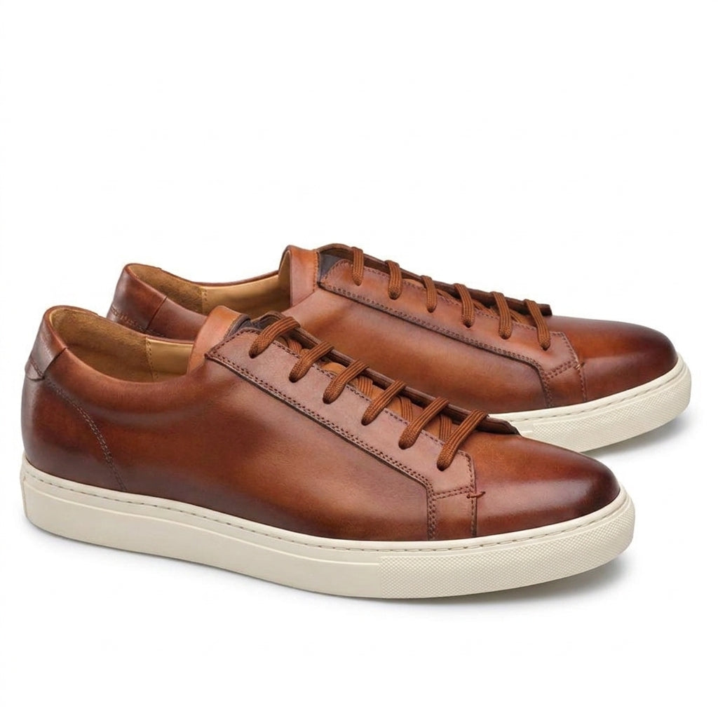 Tan Leather Cornella Lace Up Sneakers