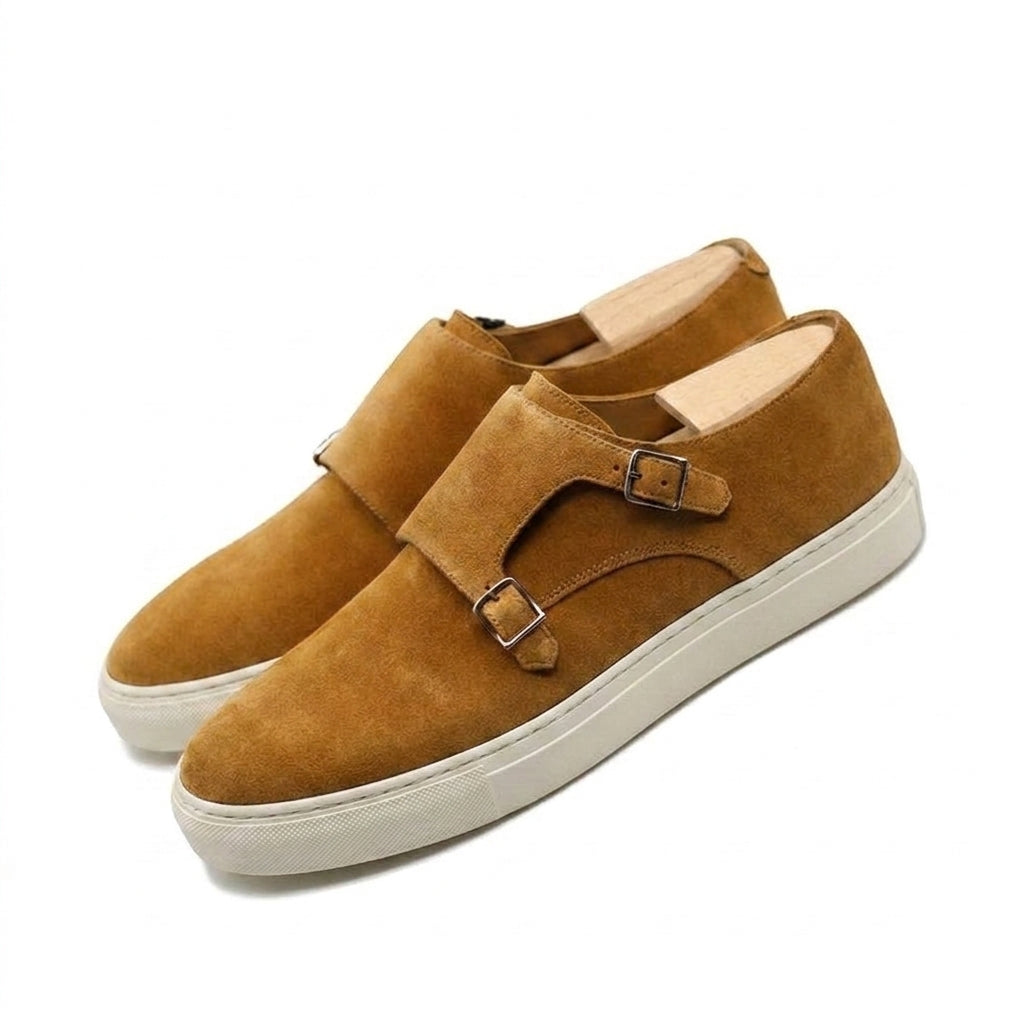 Tan Suede Ferrol Monk Strap Sneakers