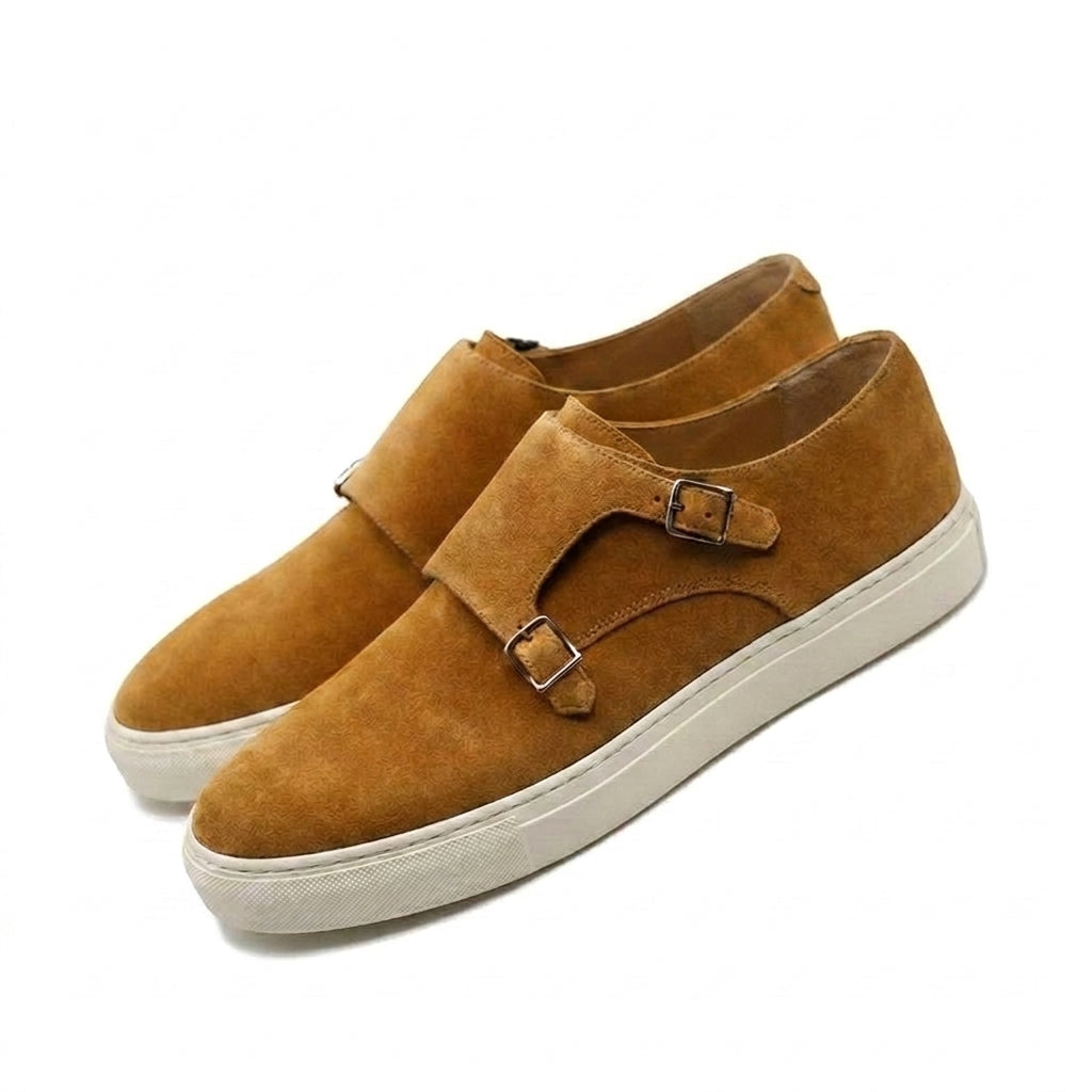Tan Suede Ferrol Monk Strap Sneakers