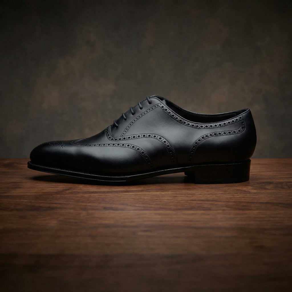 Black Leather Gedling Brogue Oxfords