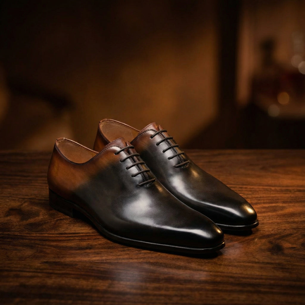 Black & Brown Leather Tasmania Oxfords : The Dapper Edit