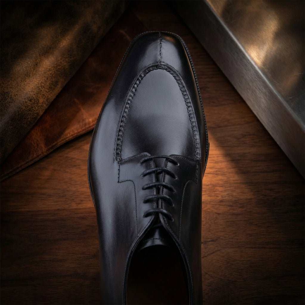 Black Leather Hamlet Derby Shoes