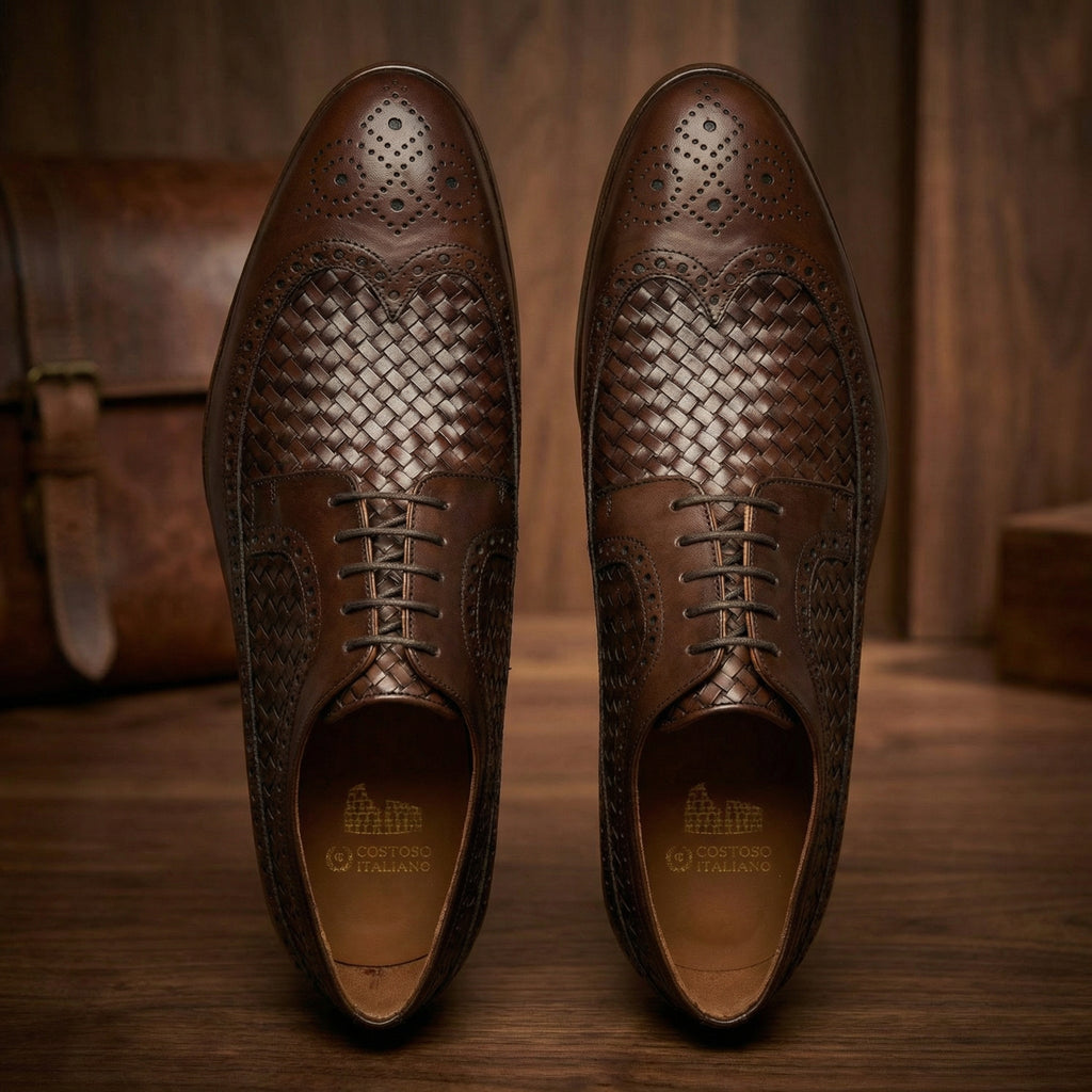 Brown Leather Norwood Brogue Derby Shoes