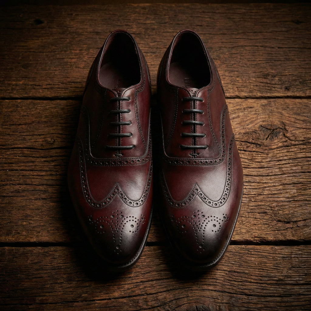 Mahogany Brown Leather Gedling Brogue Oxfords