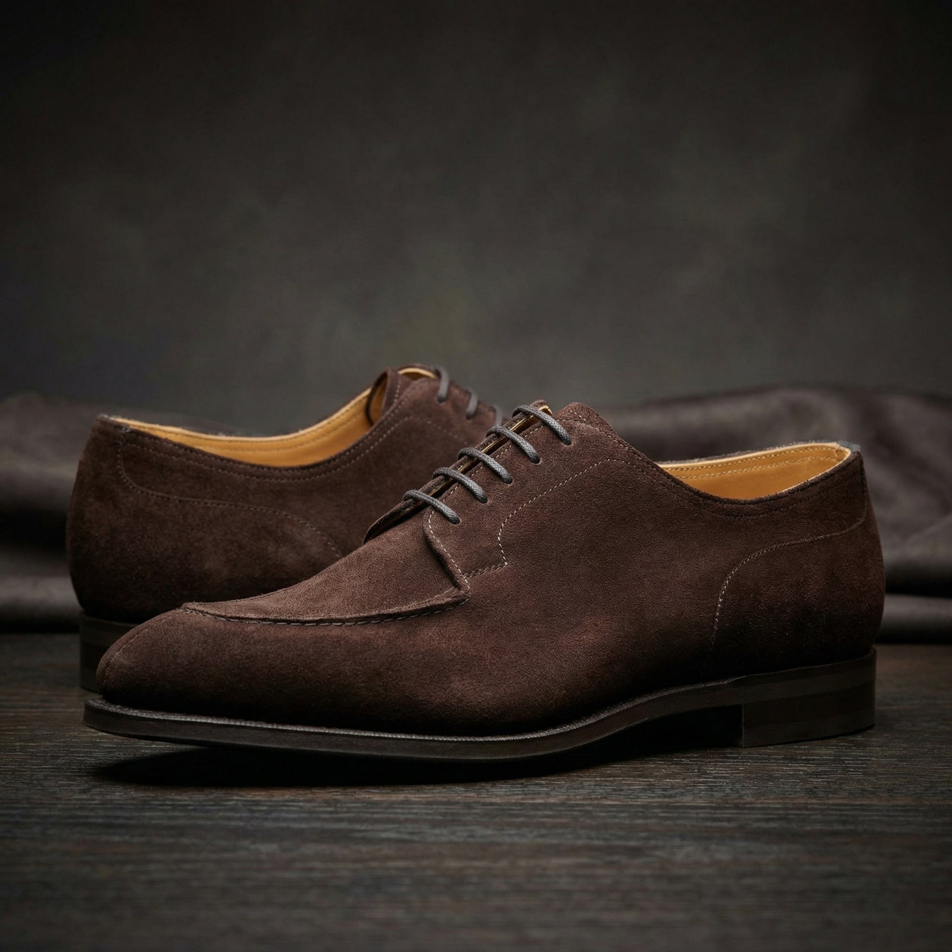 Height Increasing Brown Suede Hamlet Derby Shoes