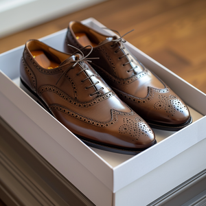 Tan Leather Hayden Brogue Oxfords - Formal Shoes