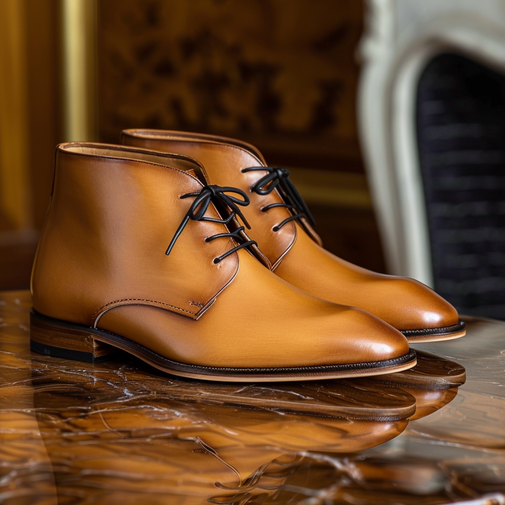 Tan Leather Ethan Chukka Lace Up Boot