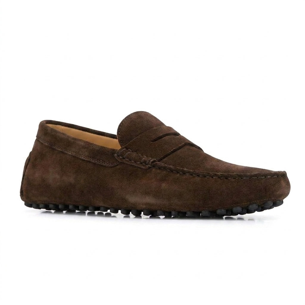 Brown Suede Alcalde Penny Driving Loafers
