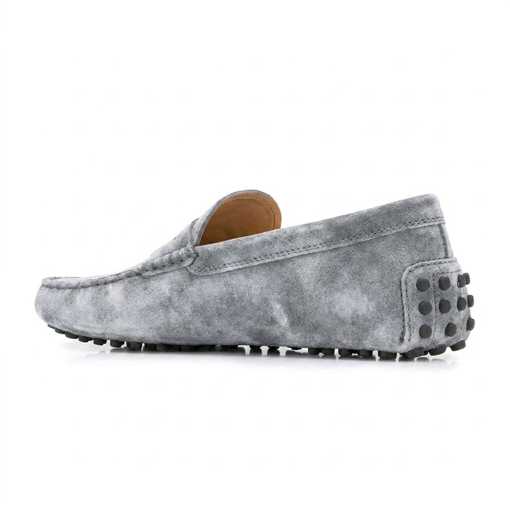 Grey Suede Alcalde Penny Driving Loafers