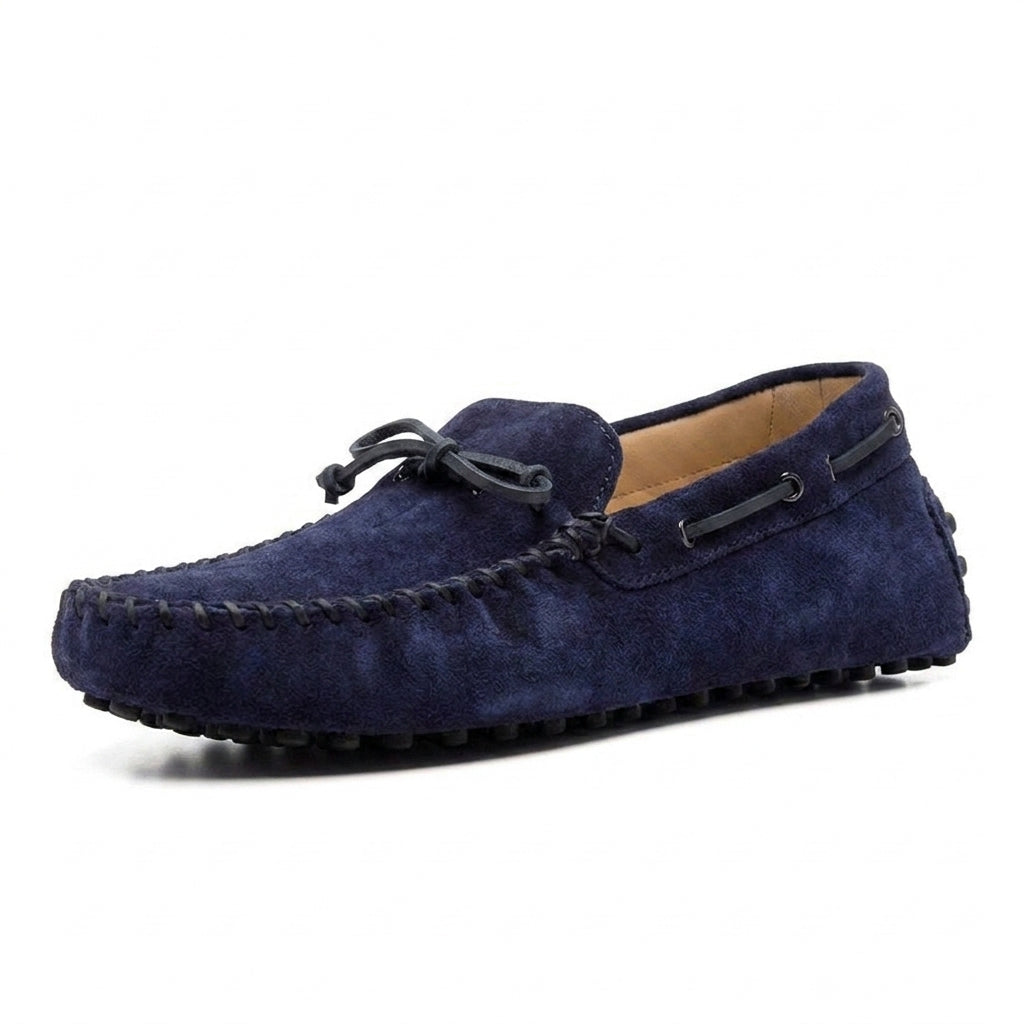 Navy Blue Suede Alcalde Driving Loafers