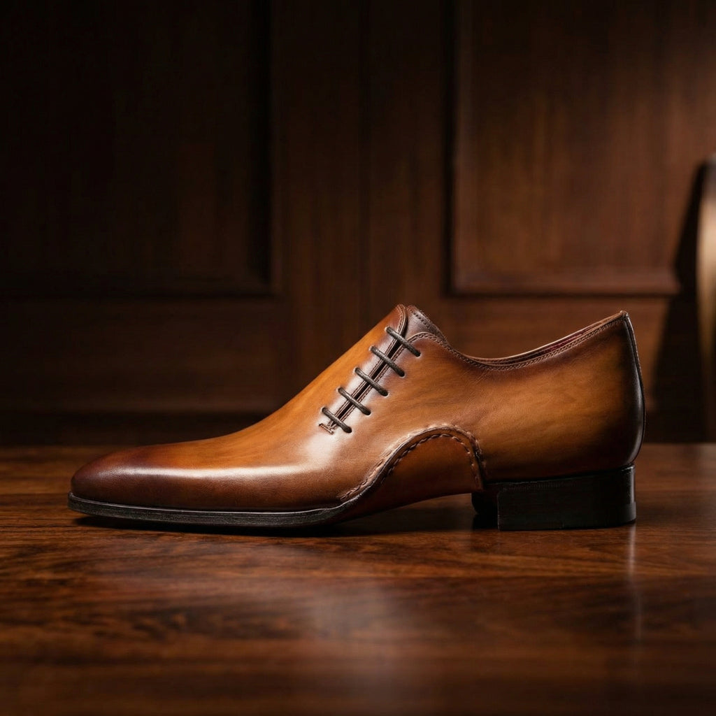 Height Increasing Black Leather Balranald Oxfords Shoes