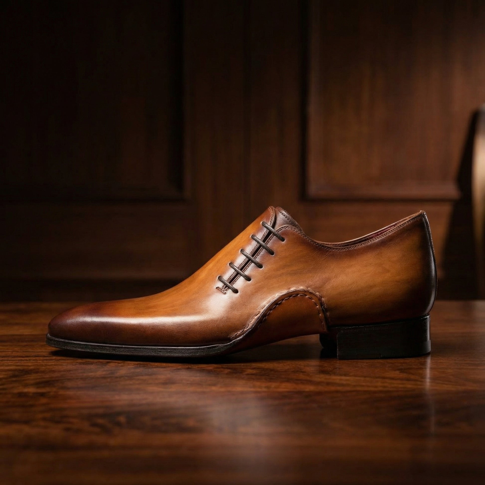 Height Increasing Black Leather Balranald Oxfords Shoes