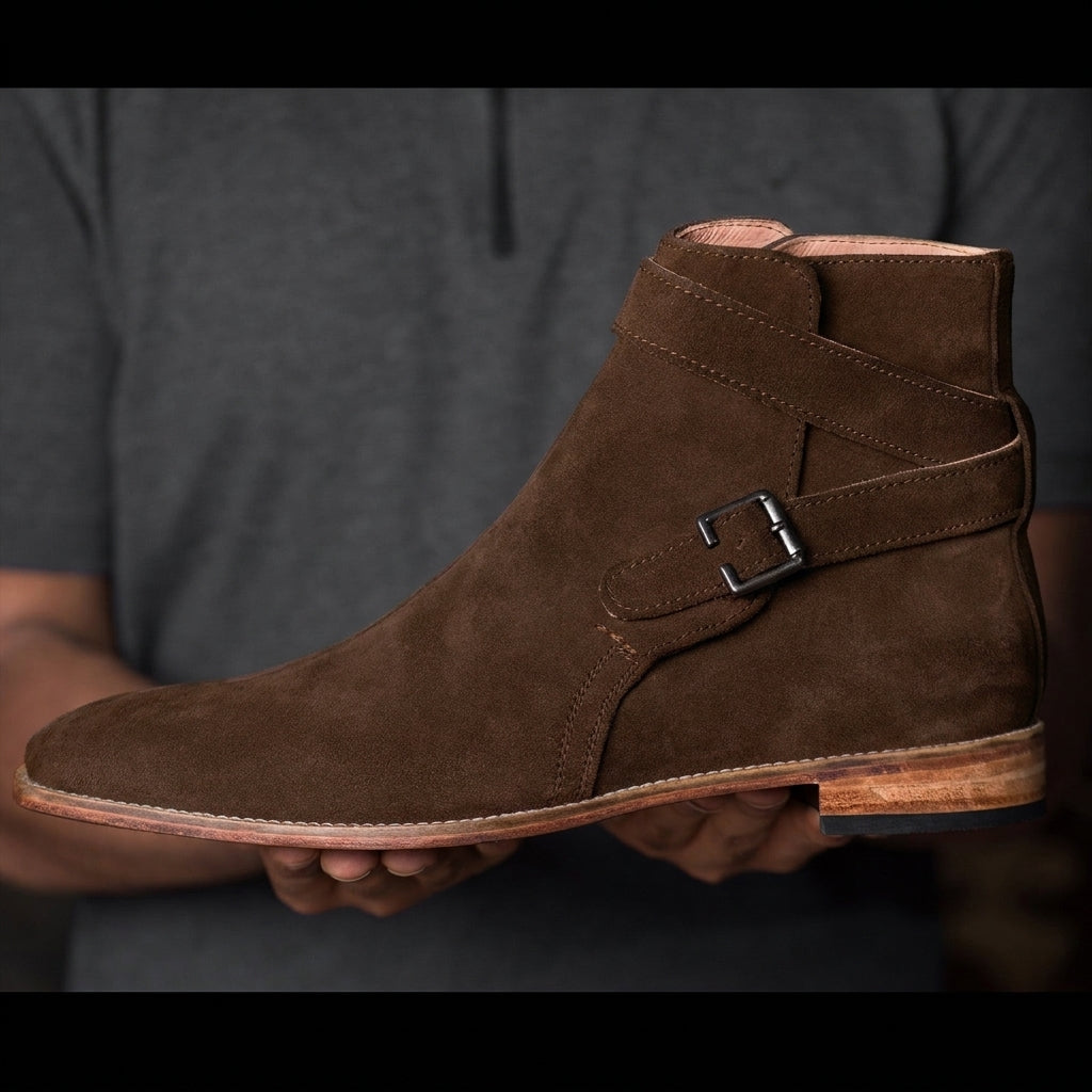 Brown Suede Albon Slip On Jodhpur Boots