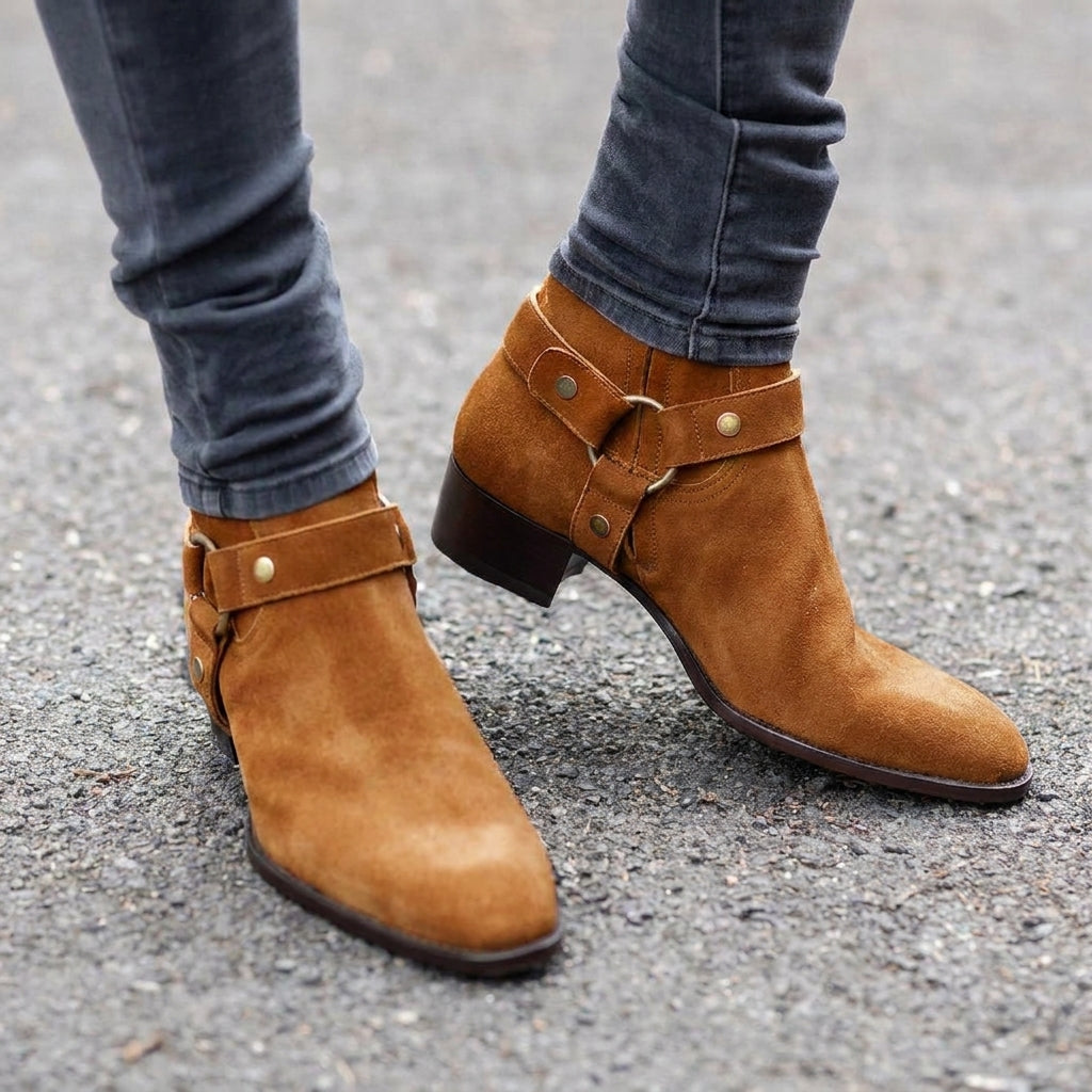 Brick Tan Suede Ravien Harness Chelsea Boots