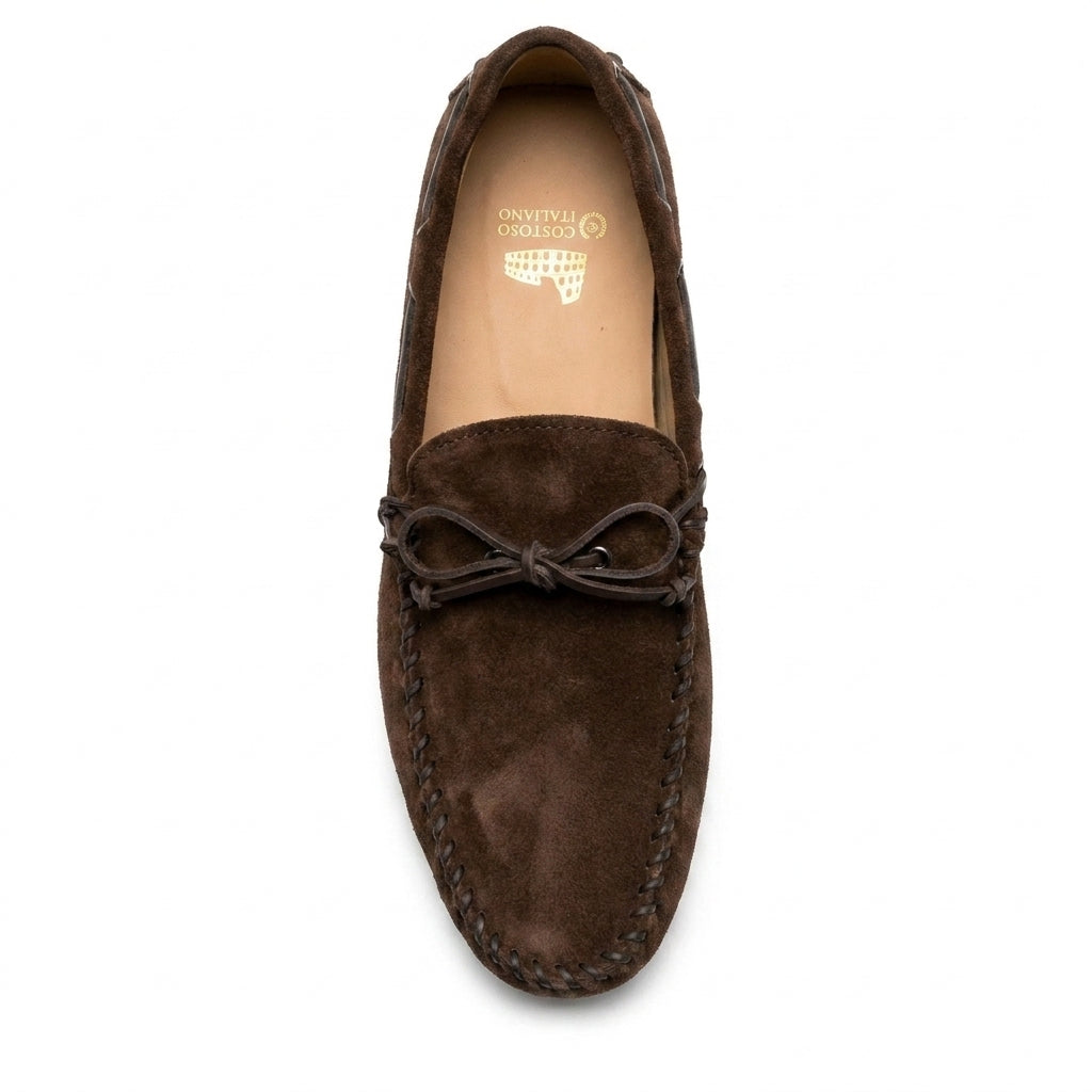 Height Increasing Brown Suede Alcalde Driving Loafers