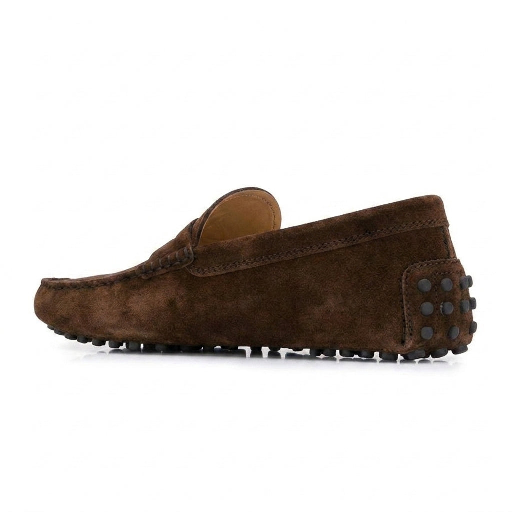 Height Increasing Brown Suede Alcalde Penny Driving Loafers
