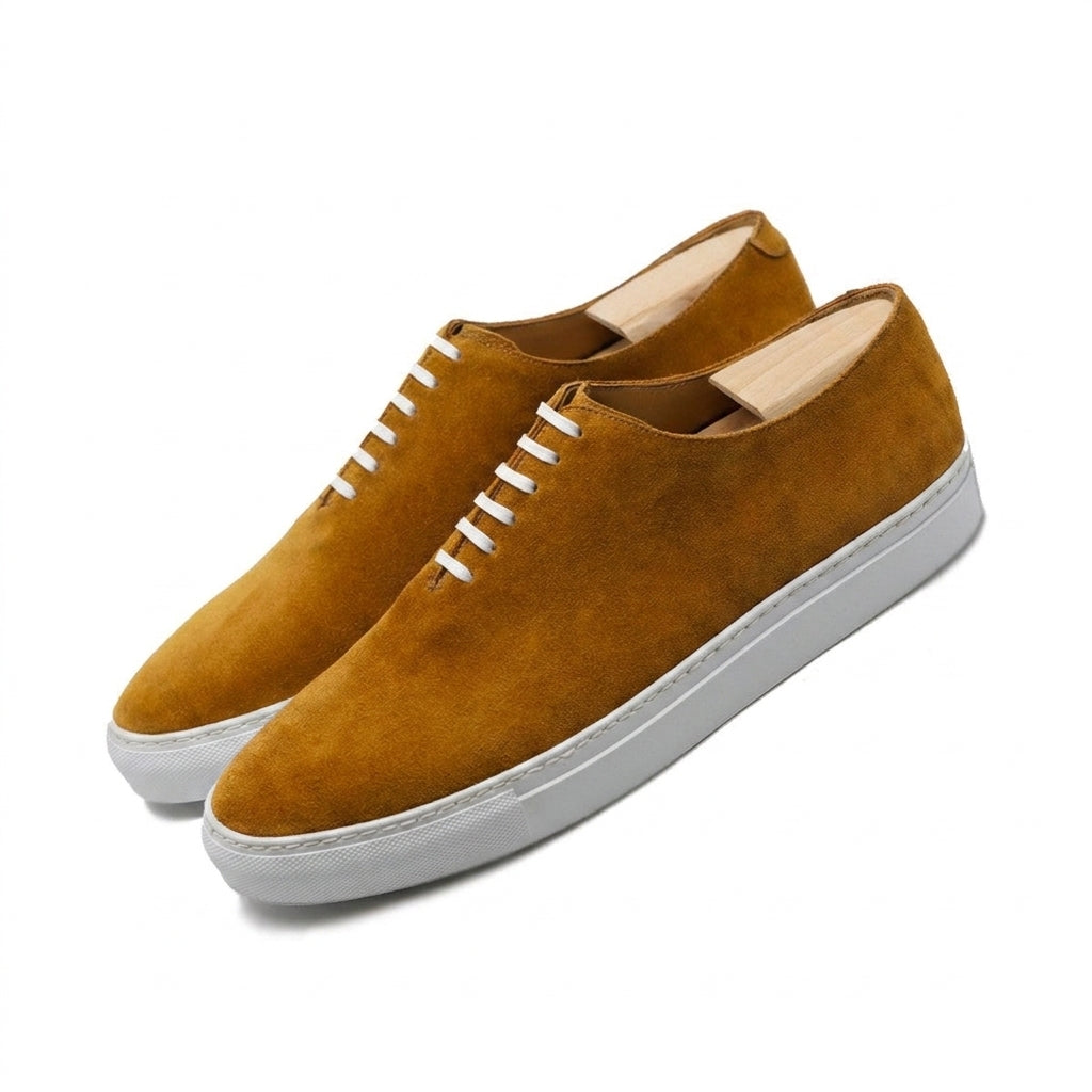 Height Increasing Tan Suede Ferrol Whole Cut Sneakers