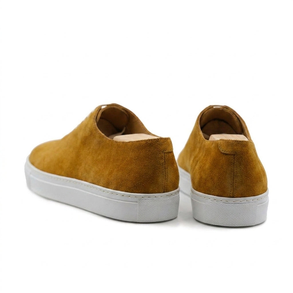 Height Increasing Tan Suede Ferrol Whole Cut Sneakers