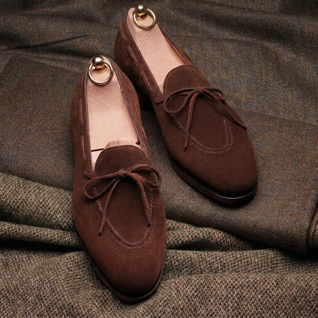 Height Increasing Brown Suede Carmona Loafers