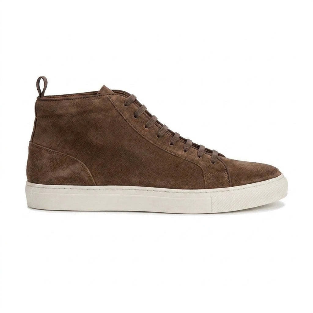 Height Increasing Biege Suede Leather Angus Sneaker Boots