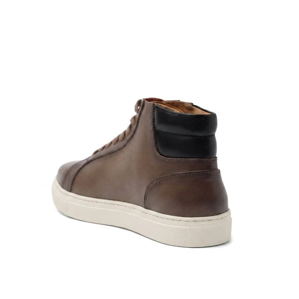 Height Increasing Copper Brown Leather Angus Sneaker Boots