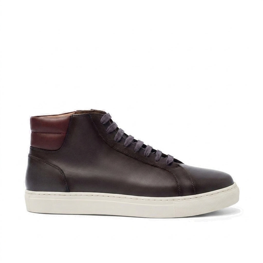 Height Increasing Brown Leather Angus Sneaker Boots