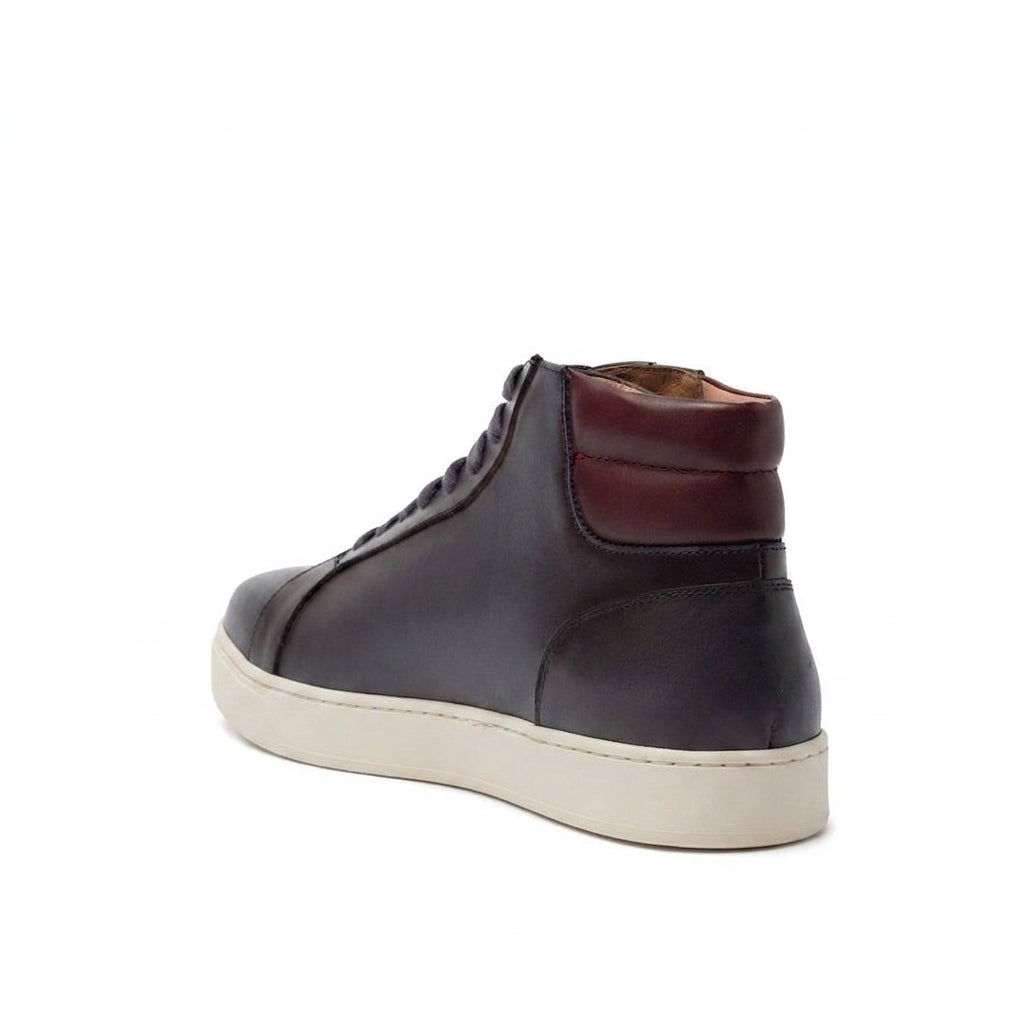 Height Increasing Brown Leather Angus Sneaker Boots